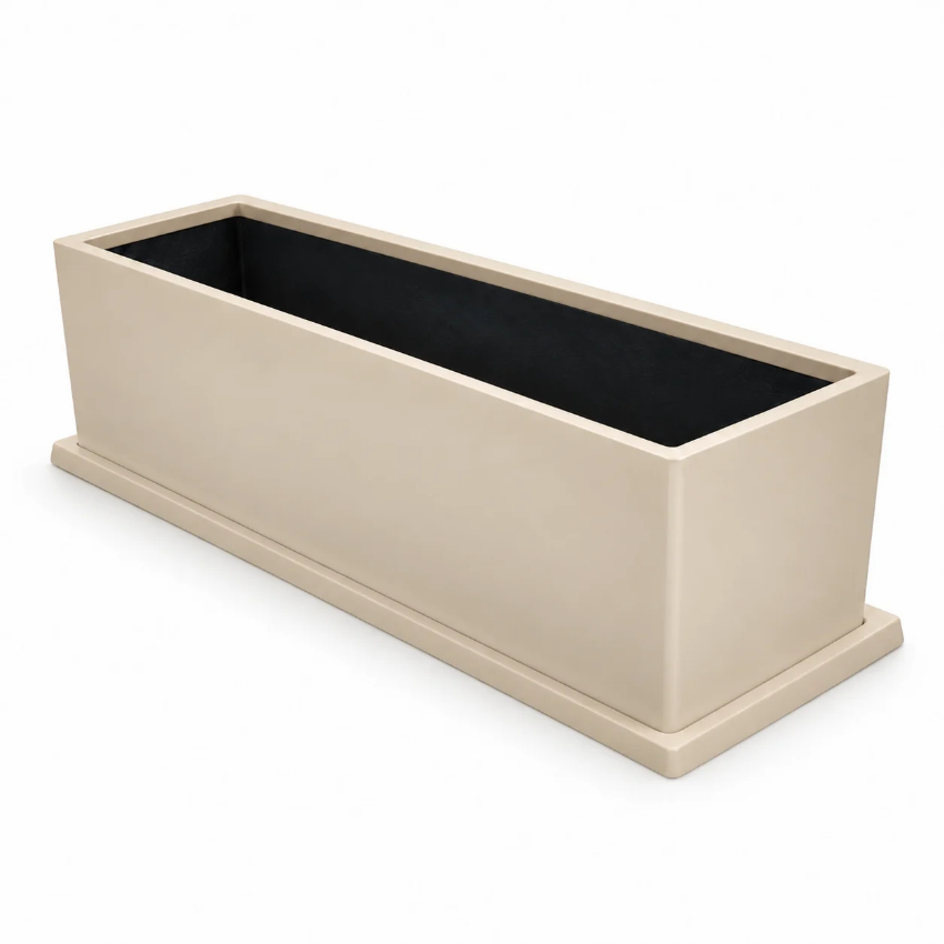 Maceta rectangular de fibra de vidrio 100x30x30