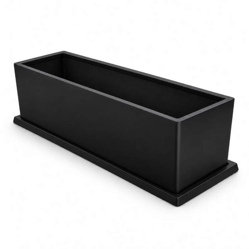 Maceta rectangular de fibra de vidrio 100x30x30 - Imagen 4