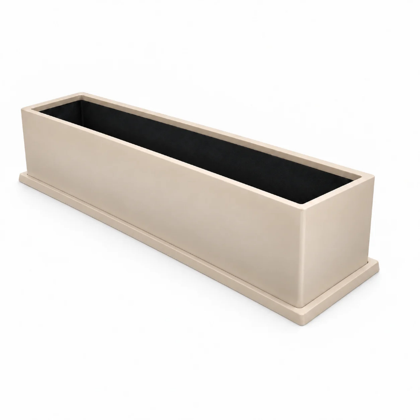 Maceta rectangular de fibra de vidrio 80x30x25