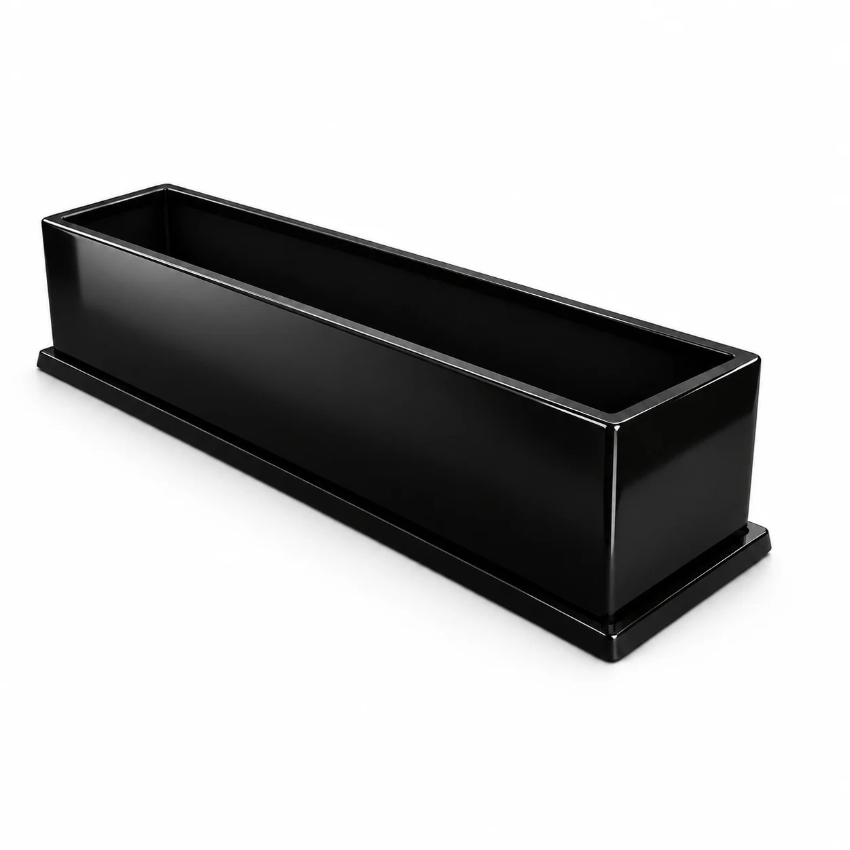 Maceta rectangular de fibra de vidrio 80x30x25 - Imagen 4