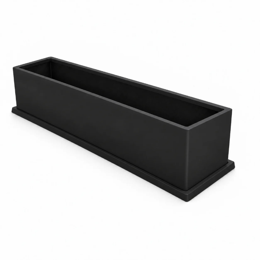 Maceta rectangular de fibra de vidrio 80x30x25 - Imagen 3